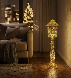 Gold LED Lantern Floor Stand 75cm – Elegant Ramadan & Eid Decoration