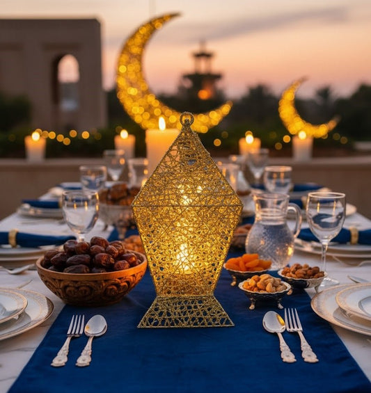 Gold Glitter Hanging Lantern – Elegant Ramadan & Eid Home Décor