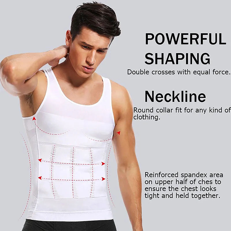 Men Slimming Compression Shapewear Vest | Belly Control, Body Sculpting & Posture Support