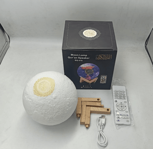 🔥 Moon Lamp Quran Speaker – Elegant Ramadan & Eid Gift with Audio & Translation
